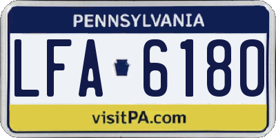 PA license plate LFA6180