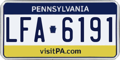 PA license plate LFA6191