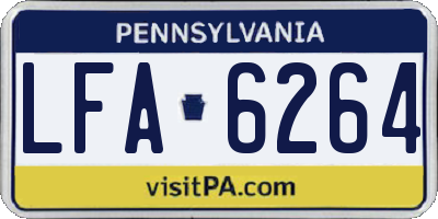 PA license plate LFA6264