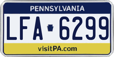 PA license plate LFA6299