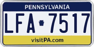 PA license plate LFA7517