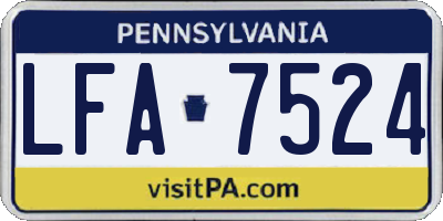 PA license plate LFA7524