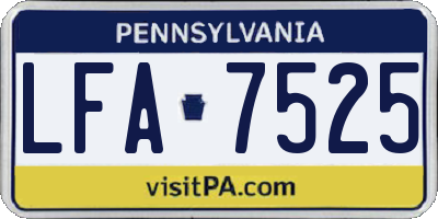 PA license plate LFA7525