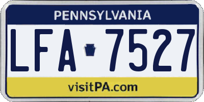 PA license plate LFA7527