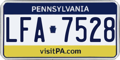 PA license plate LFA7528