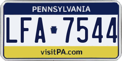PA license plate LFA7544