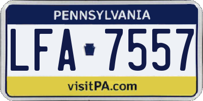 PA license plate LFA7557