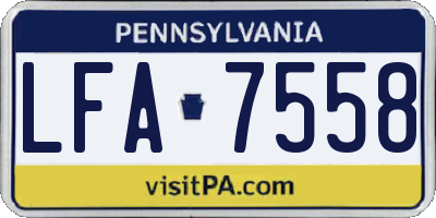 PA license plate LFA7558