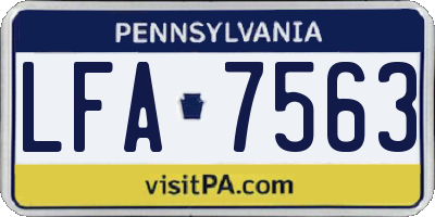 PA license plate LFA7563