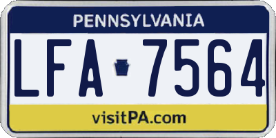 PA license plate LFA7564