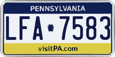 PA license plate LFA7583