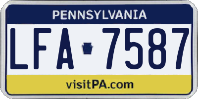PA license plate LFA7587