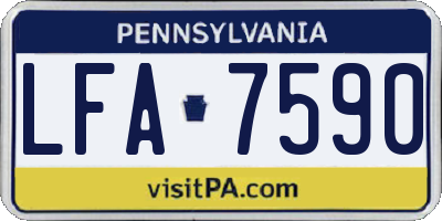 PA license plate LFA7590