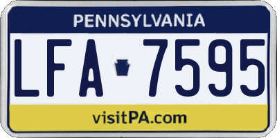 PA license plate LFA7595