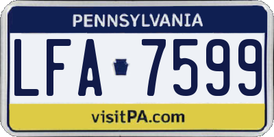 PA license plate LFA7599