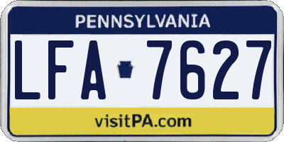 PA license plate LFA7627