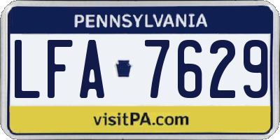 PA license plate LFA7629
