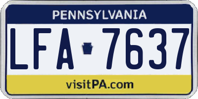 PA license plate LFA7637