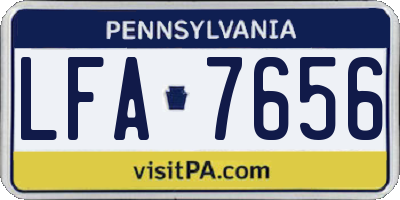 PA license plate LFA7656