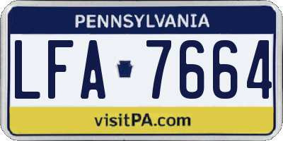 PA license plate LFA7664