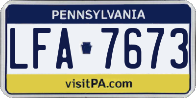 PA license plate LFA7673