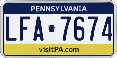 PA license plate LFA7674
