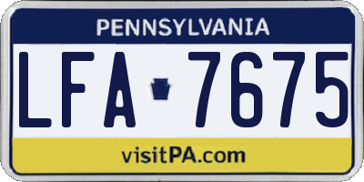 PA license plate LFA7675