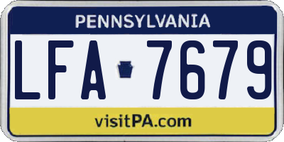 PA license plate LFA7679