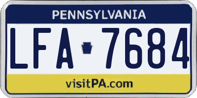 PA license plate LFA7684
