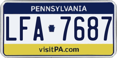 PA license plate LFA7687