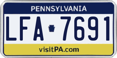 PA license plate LFA7691