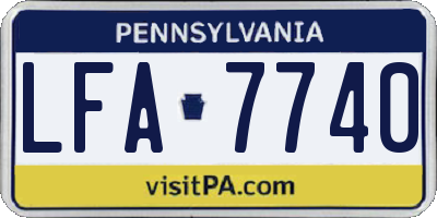 PA license plate LFA7740