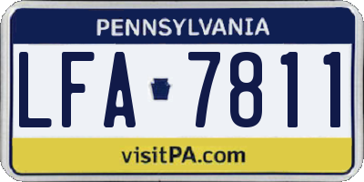 PA license plate LFA7811