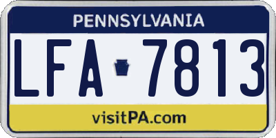 PA license plate LFA7813