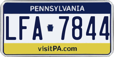 PA license plate LFA7844