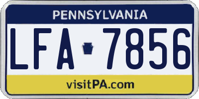 PA license plate LFA7856