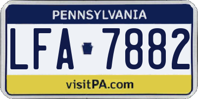 PA license plate LFA7882