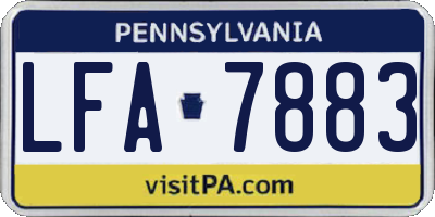 PA license plate LFA7883