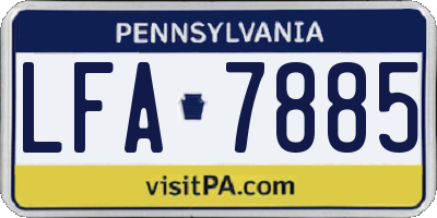 PA license plate LFA7885