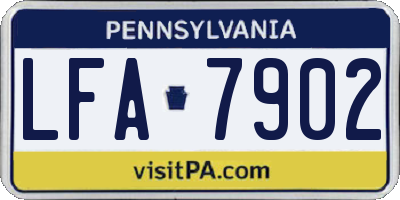 PA license plate LFA7902