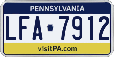 PA license plate LFA7912