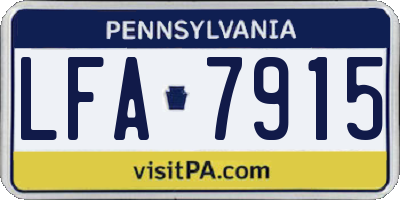 PA license plate LFA7915