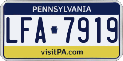 PA license plate LFA7919
