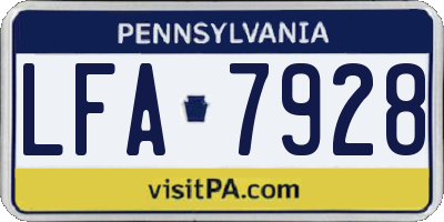 PA license plate LFA7928