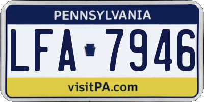 PA license plate LFA7946