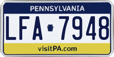 PA license plate LFA7948
