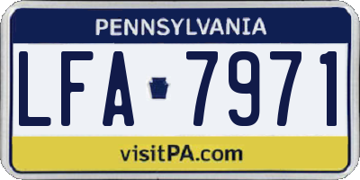 PA license plate LFA7971