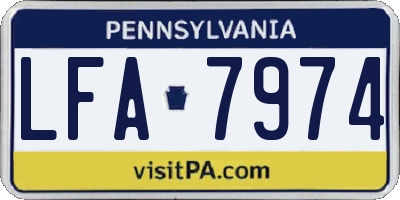 PA license plate LFA7974