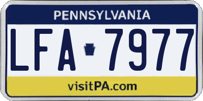PA license plate LFA7977