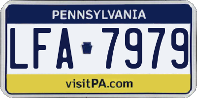PA license plate LFA7979